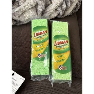 Libman SCRUBSTER Scrubber Mop Head Refill Sponge Lot of‎ 2 SEALED Made in USA
